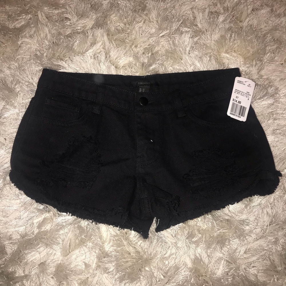 NWT Black Distressed Shorts